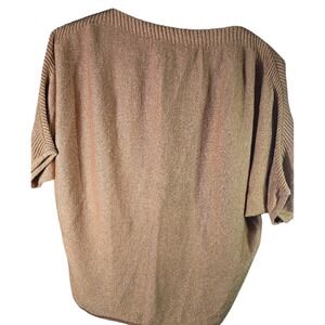 The Limited Womens XS Gold Metallic Knit Dolman‎ Sleeve Boat Neck Shimmer Top